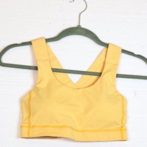 Lululemon Lemon Yellow Wide Strap SportsBra  sz 6